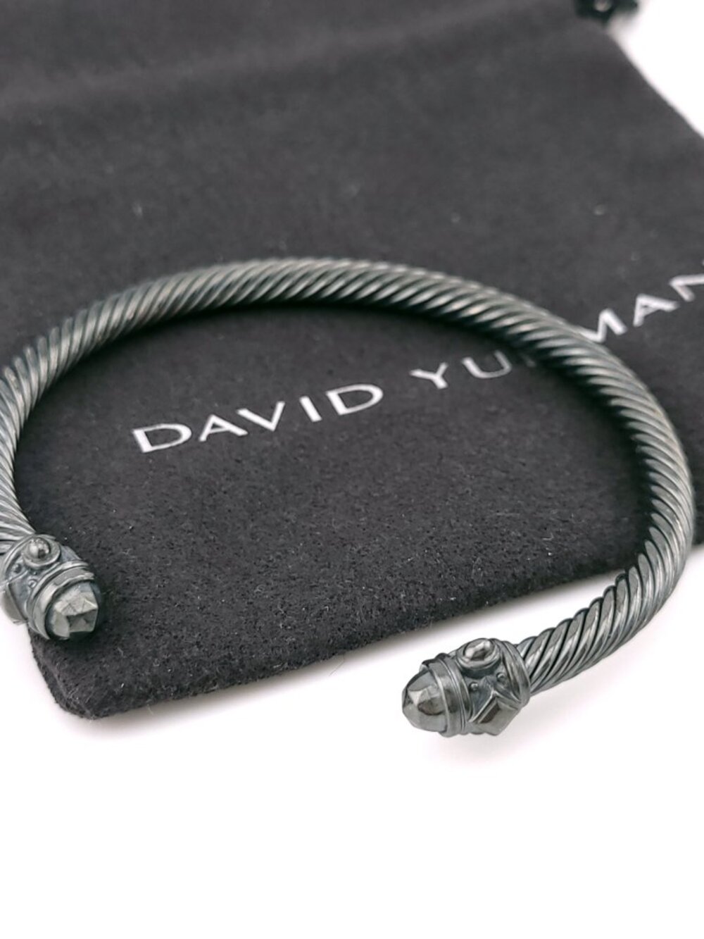 DAVID YURMAN Darkened Sterling Silver Cable 5mm Renaissance Bracelet -length 7